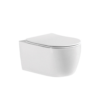 Унитаз подвесной Aquatek ЕВРОПА AQ1106-00 белый с сиденьем микролифт безободковый каскадный смыв